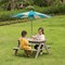 Gardenised Kids Picnic Play Table, Sandbox Table with Umbrella Hole and 2 Play Boxes with Removable Top, Gray QI004476 - alternate 2